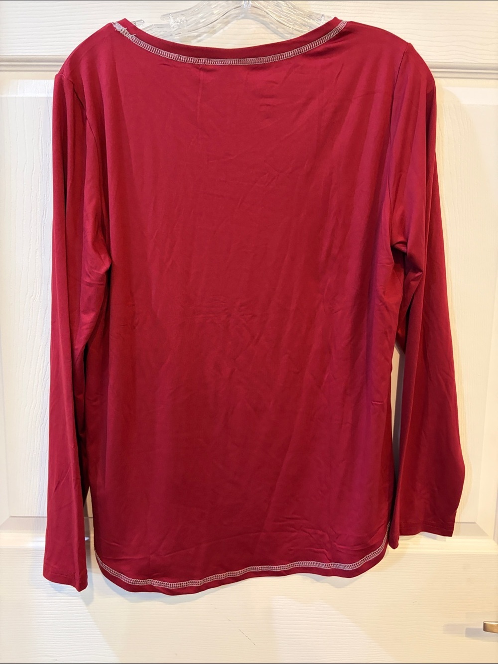 Cozy Long-Sleeve Pajama Set in Burgundy NWOT - Picture 4 of 7